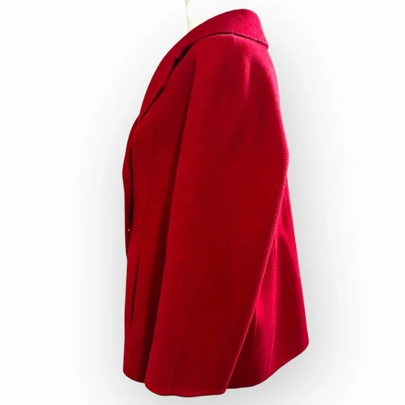 Talbots Red Wool Blend Lightweight Coat Jacket‎ Double Breasted Size 10 - Picture 5 of 14